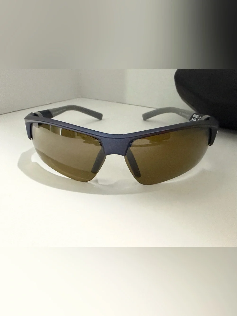 Nike Men's Sport Sunglasses in Dark Blue Frame with Brown Lenses